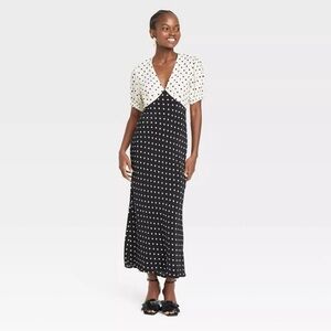 A NEW DAY Polka Dot Midi Dress